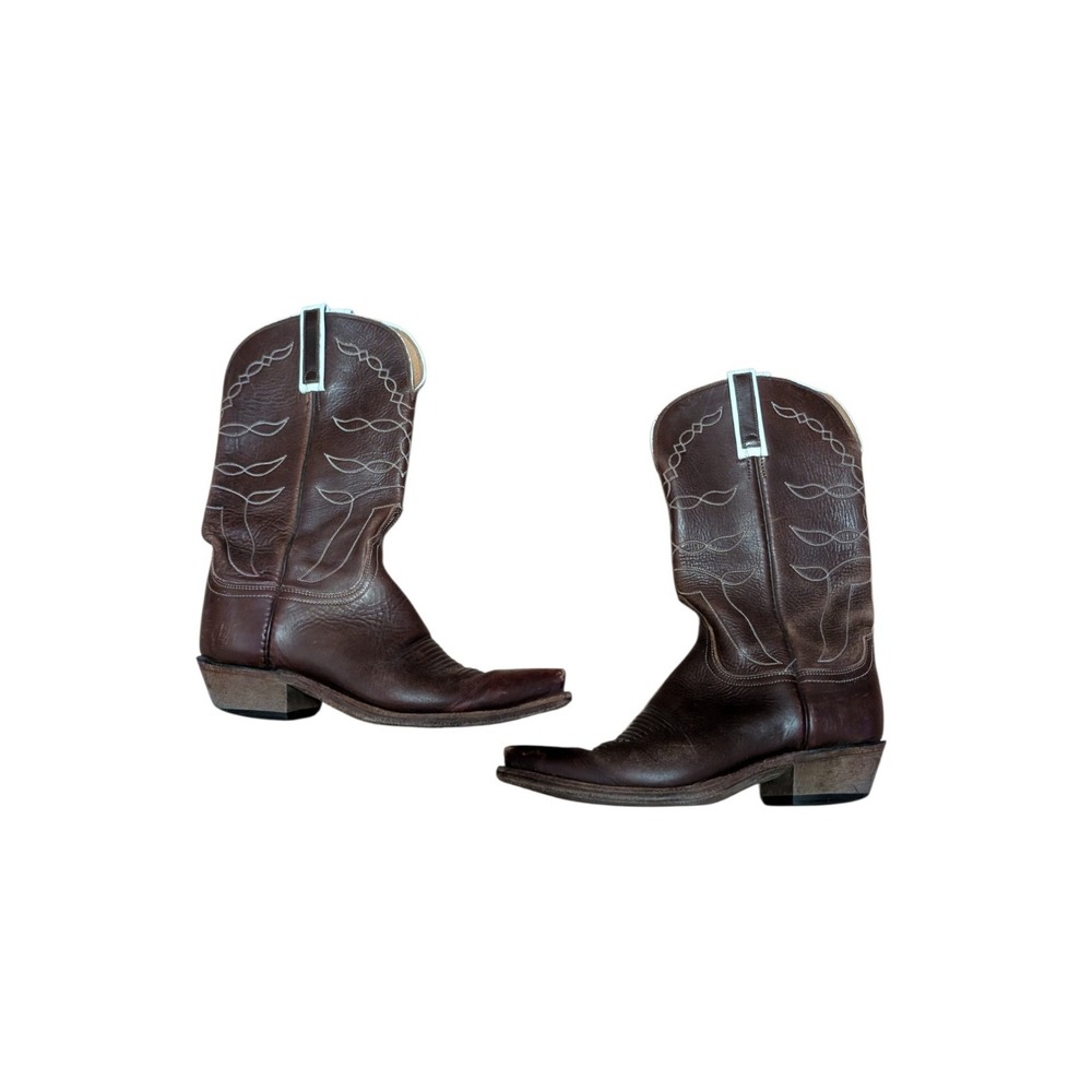 Lucchese 1883 Womens Cowboy Boots 8.5 B Brown Leather Snip Toe Western N8137